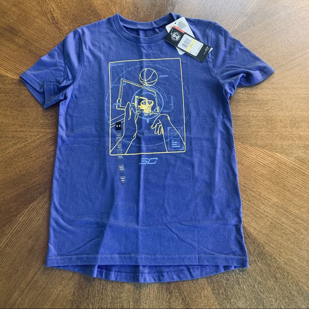 NWT boys Under Armour t-shirt heat gear size M blue